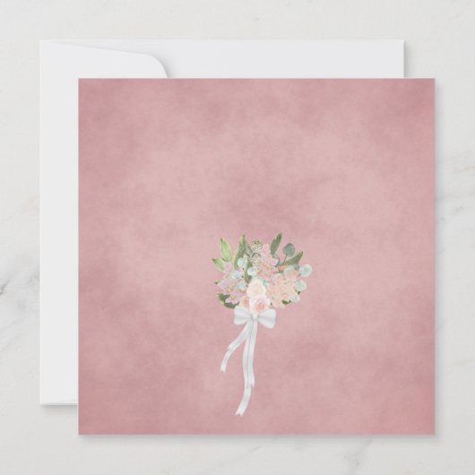 Rustikale Dusty-Rose Wasserfarbenwüstenhochzeit Einladung (Rückseite)