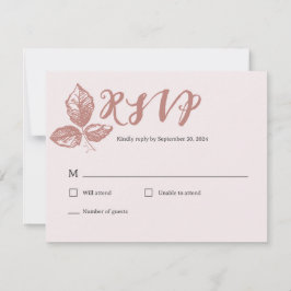 Rustikale Dusty-Rose Whimsisches Floral RSVP Karte