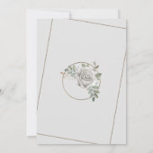 Rustikale Dusty White Rose Blume Einladung Hochzei (Rückseite)