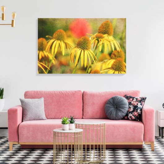 Rustikale Echinacea-Blume Leinwanddruck (Insitu (Wohnzimmer))