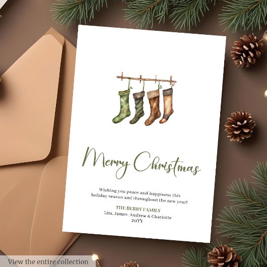 Rustikale, editierbare Weihnachtsgrußkarte Feiertagskarte