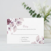Rustikale Eggpflanze, Lila, Mauve Pink, Blütenblät RSVP Karte (Stehend Vorderseite)