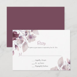 Rustikale Eggpflanze, Lila, Mauve Pink, Blütenblät RSVP Karte