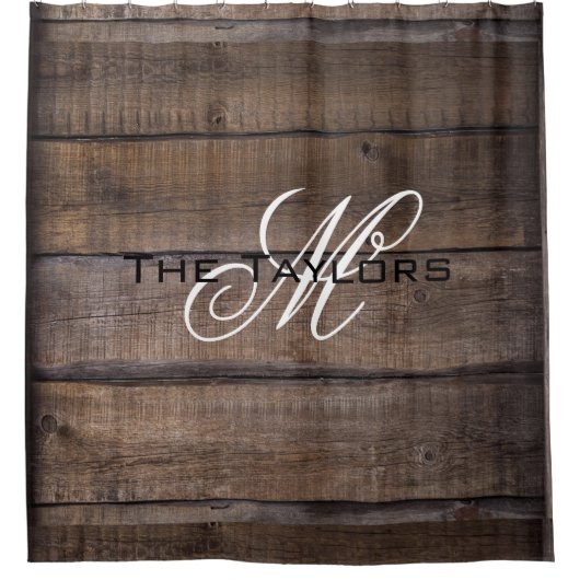 Rustikale Eiche Familienname Bauernhof Duschkabine Duschvorhang (Vorderseite)