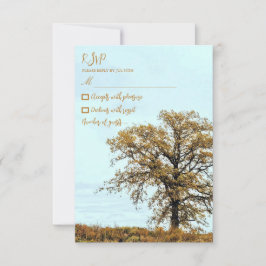 Rustikale Eichen-Herbst-Hochzeit RSVP Karte