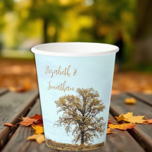 Rustikale Eichen-Hochzeit im Herbst Pappbecher