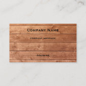 Rustikale Eichen-Visitenkarte Visitenkarte (Rückseite)