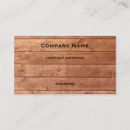 Rustikale Eichen-Visitenkarte Visitenkarte (Rückseite)