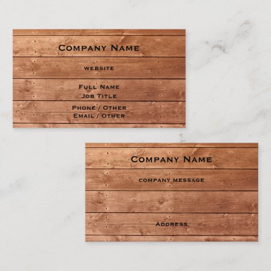 Rustikale Eichen-Visitenkarte Visitenkarte (Vorne/Hinten)