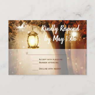 Rustikale Eichenbaum-Herbstlaub Hochzeiten von RSV RSVP Karte