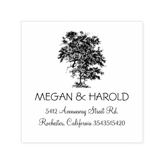 Rustikale Eichenbaum-Hochzeit Permastempel (Design)