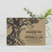 Rustikale Eichenbaumbindungsparty Einladung (Stehend Vorderseite)