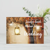 Rustikale Eichenbäume Hochzeit im Herbst lädt ein Einladung (Stehend Vorderseite)