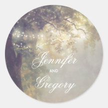 Rustikale Eichenbäume und Saitenlichter Hochzeit