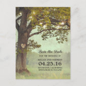 Rustikale Eichenbäume und Strandleuchten Save the Ankündigungspostkarte (Vorderseite)