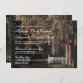 Rustikale Eichenbaumfriedhof Einladung zur Hochzei (Vorne/Hinten)