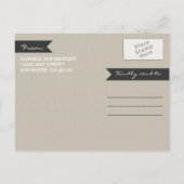 Rustikale Eichenbaumhochzeit speichert die Datumsk Ankündigungspostkarte (Rückseite)