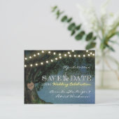 Rustikale Eichenbaumhochzeit speichert die Datumsk Ankündigungspostkarte (Stehend Vorderseite)