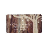 Rustikale Eichenbaumleuchten für Hochzeiten von Ho Adressaufkleber (Vorne)