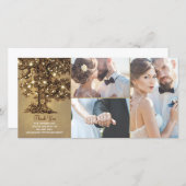 Rustikale Eichenbaumleuchter Hochzeit Vielen Dank Dankeskarte (Vorne/Hinten)