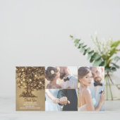 Rustikale Eichenbaumleuchter Hochzeit Vielen Dank Dankeskarte (Stehend Vorderseite)
