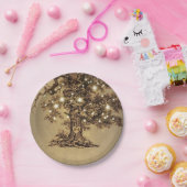 Rustikale Eichenbaumreihenleuchten Pappteller (Party)