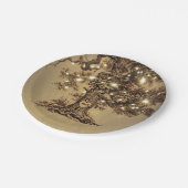 Rustikale Eichenbaumreihenleuchten Pappteller (Schrägansicht)