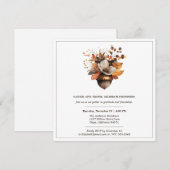 Rustikale Eichenblumen | Thanksgiving-Dinnerparty Einladung (Vorne/Hinten)