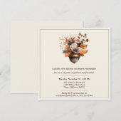 Rustikale Eichenblüten | Weiße Thanksgiving-Dinner Einladung (Vorne/Hinten)