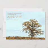 Rustikale Eichenhochzeit im Herbst Dankeskarte (Vorderseite)