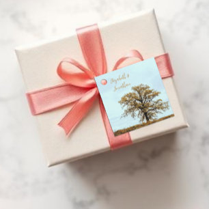 Rustikale Eichenhochzeit im Herbst Geschenkanhänger