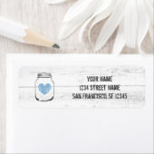 Rustikale Eichenholzblauer Rücksendeadressen-Aufkl (Insitu)