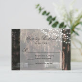 Rustikale Eichenholzkarten RSVP Karte (Stehend Vorderseite)