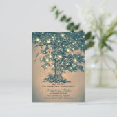 rustikale Eichenholzleuchten Save the Date Postkar Ankündigungspostkarte (Stehend Vorderseite)