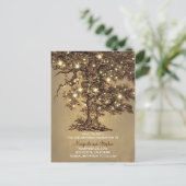 rustikale Eichenholzleuchten Save the Date Postkar Ankündigungspostkarte (Stehend Vorderseite)