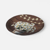 Rustikale Eimerkatze in der Blütendusche Pappteller (Schrägansicht)