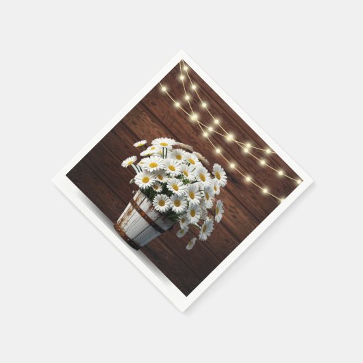 Rustikale Eimerkatze in der Blütendusche Serviette (Ecke)