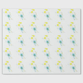 Rustikale, einfache, blaue Pfoten Wasserfarbe Geschenkpapier (Flach)