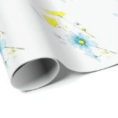 Rustikale, einfache, blaue Pfoten Wasserfarbe Geschenkpapier (Rolleneckpunkt)