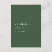Rustikale, einfache Elegante Moderne Hochzeit am A Begleitkarte (Rückseite)