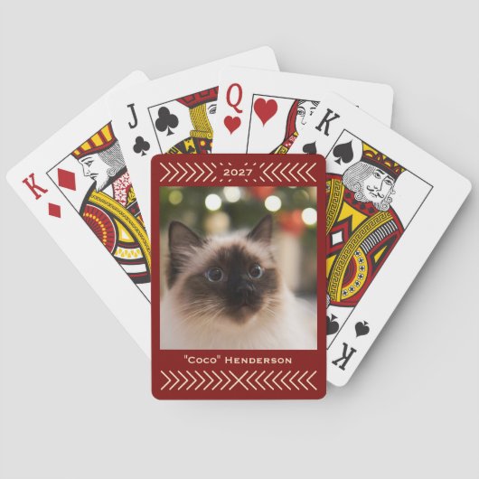 Rustikale einfache Grafik mit individuellem Foto, Spielkarten (Rückseite)