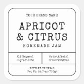 Rustikale einfache, hausgemachte Konservierungssto Quadratischer Aufkleber (Vorderseite)