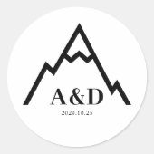 Rustikale, einfache Hochzeit Runder Aufkleber (Vorderseite)