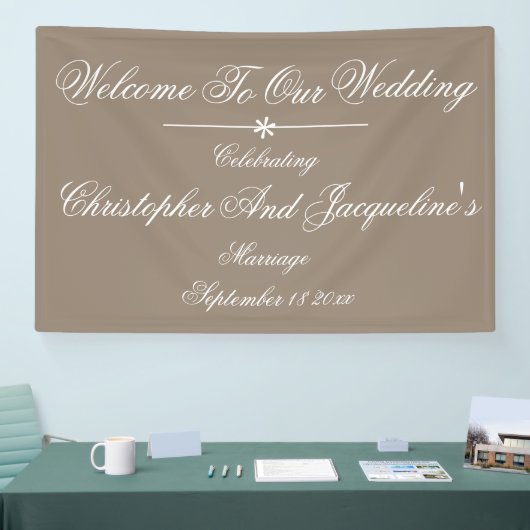 Rustikale, einfache Hochzeitsfeier Banner (Messe)