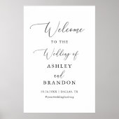 Rustikale einfache kalligraphische Hochzeit Willko Poster (Vorne)