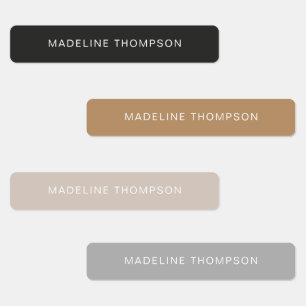 Rustikale einfache, saubere Karamellfarbe Name Etiketten