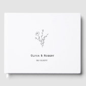 Rustikale, einfache Schwarz-Weiß-Hochzeit Gästebuch (Vorderseite)