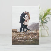 Rustikale einfache stilvolle Hochzeit mit zwei Fot Save The Date (Stehend Vorderseite)