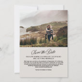 Rustikale einfache stilvolle Hochzeit mit zwei Fot Save The Date (Rückseite)