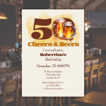Rustikale einfache Vintage Cheers & Beers 50. Gebu